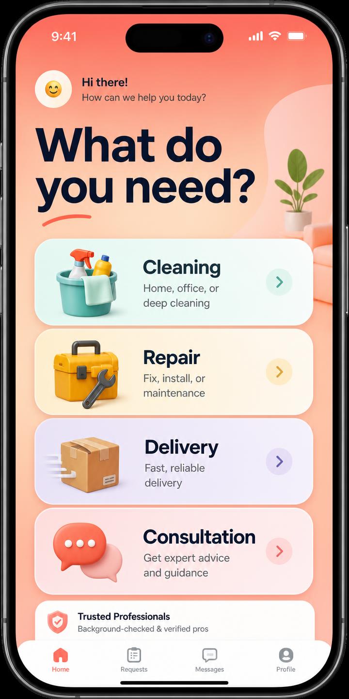 Service request intake — Booking and intake systems interface example