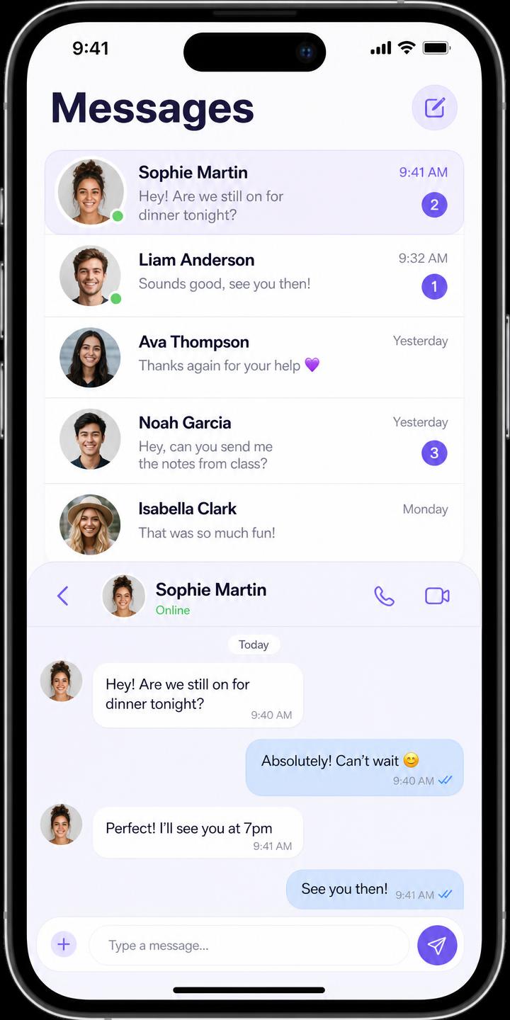 In-app messaging — Customer-facing products interface example